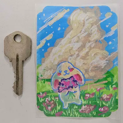 Sweet Bunny aceo art card thumbnail 2