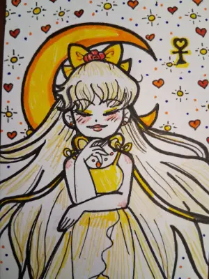 Venus in Bloom - Princess Venus, Sailor Venus in Sailor Moon aceo art card thumbnail 3