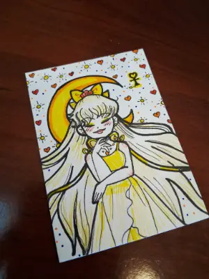 Venus in Bloom - Princess Venus, Sailor Venus in Sailor Moon aceo art card thumbnail 1