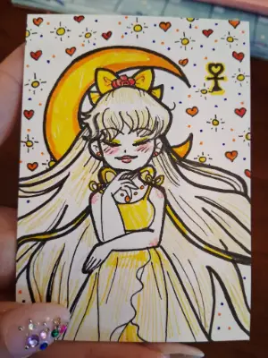 Venus in Bloom - Princess Venus, Sailor Venus in Sailor Moon aceo art card thumbnail 2