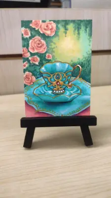 Blush & Porcelain - Original ACEO aceo art card thumbnail 3