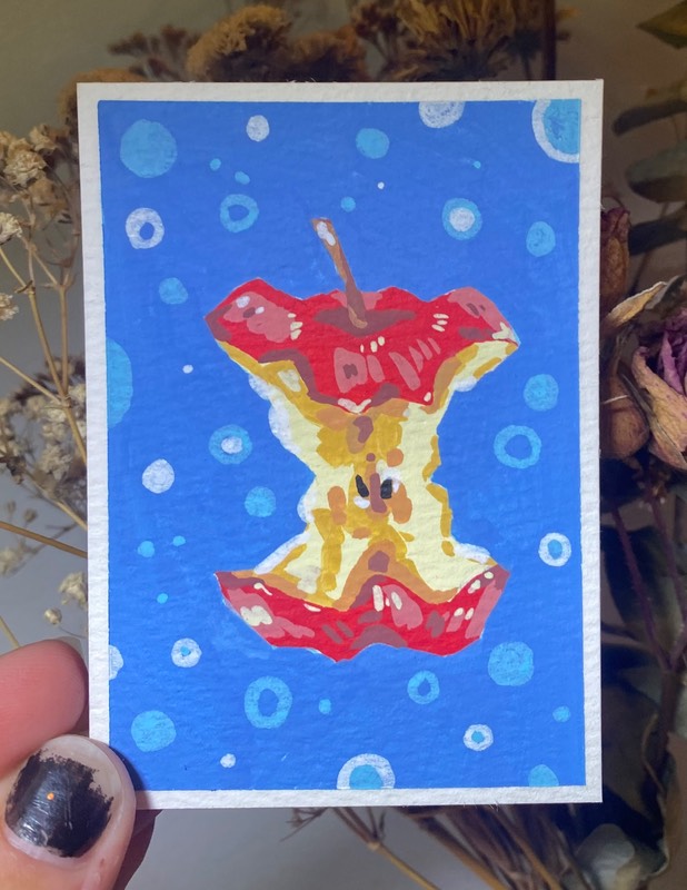 apple core aceo art card