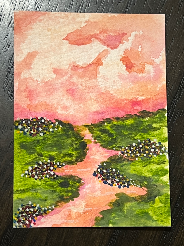 Flowery Meadow aceo art card