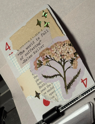 Quote Card #266 collage by  Mazerzine Helen Keller floral aceo art card thumbnail 2