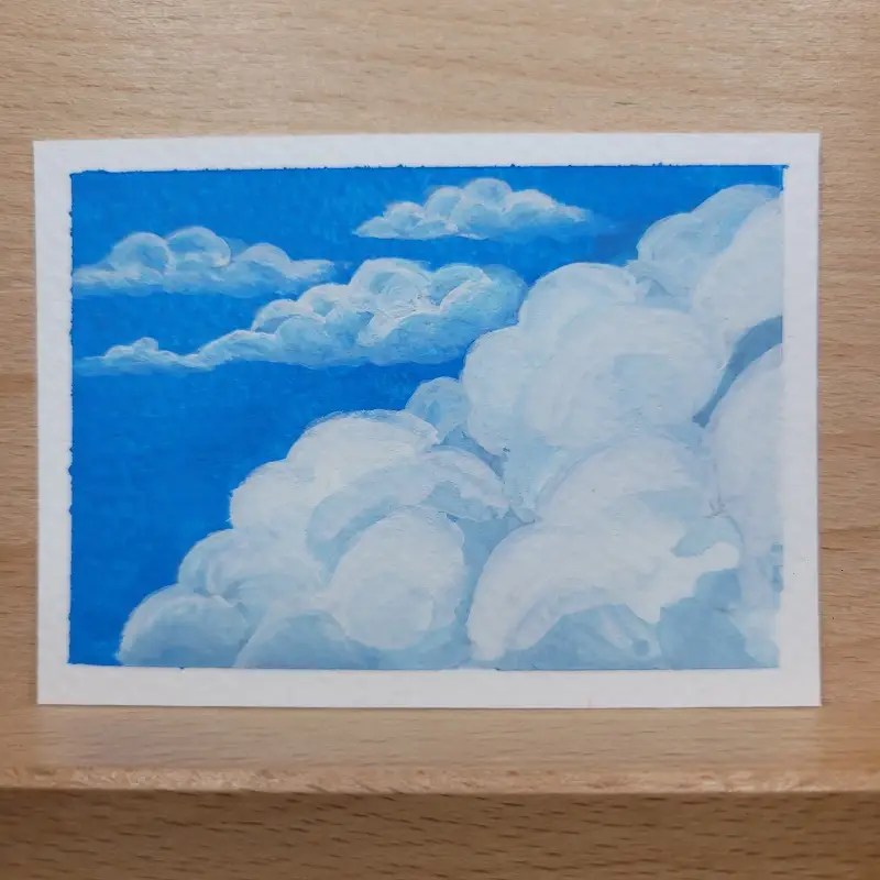 Cloudy Skies aceo art card