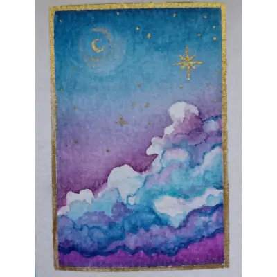 Twilight clouds aceo art card thumbnail 1