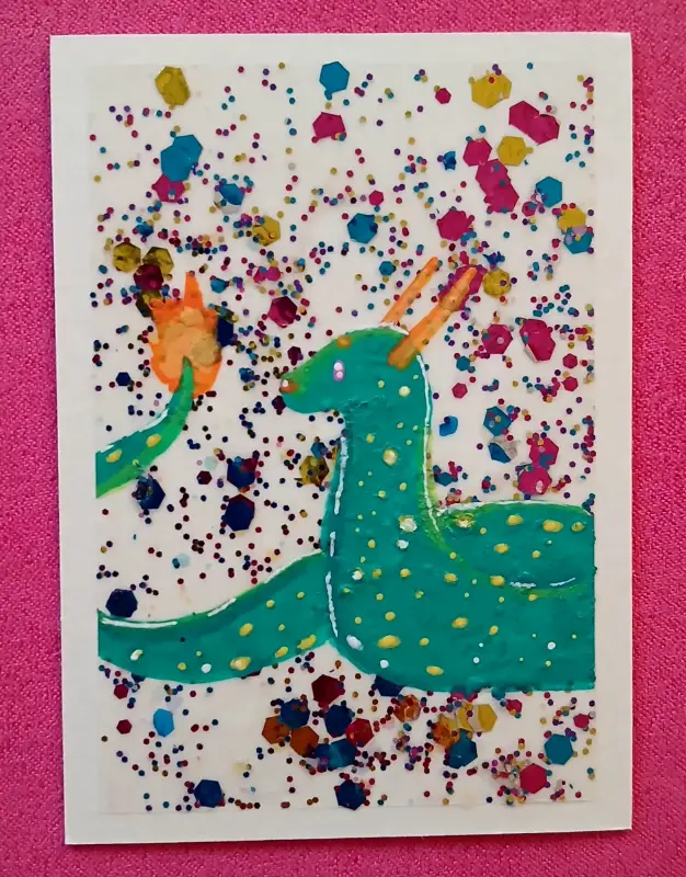 Confetti aceo art card