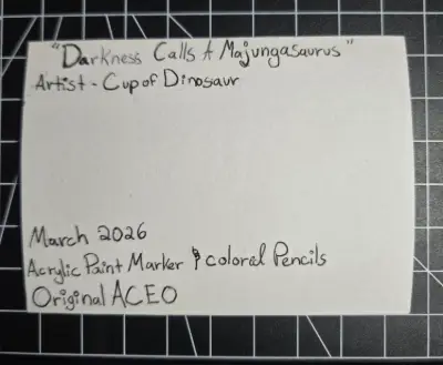 Darkness Calls a Majungasaurus aceo art card thumbnail 2