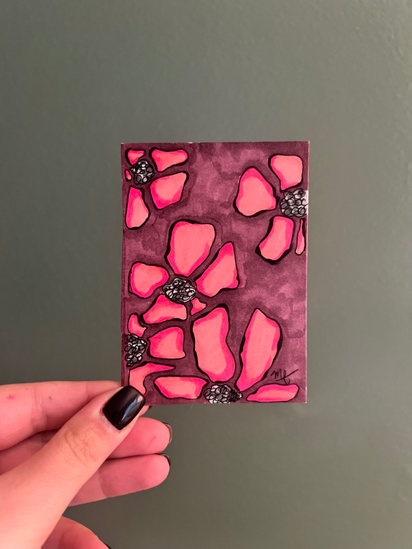 Melting Flowers Collection- Cosmos aceo art card