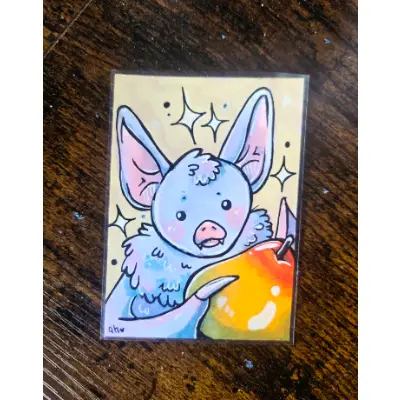 A Little Batty - Original ACEO aceo art card thumbnail 1