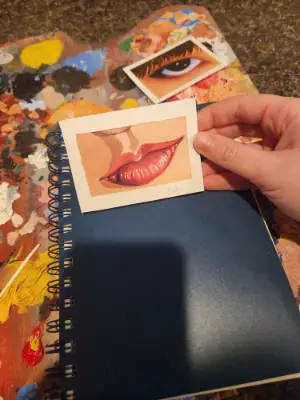 SpearB Lips Portrait aceo art card thumbnail 1