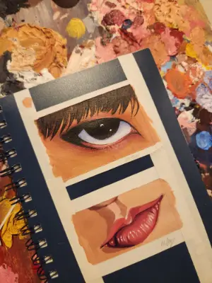 SpearB Lips Portrait aceo art card thumbnail 2