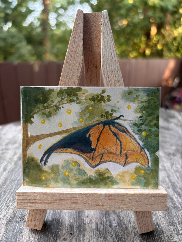 Firefly forest- Bat aceo art card