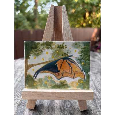 Firefly forest- Bat aceo art card thumbnail 1
