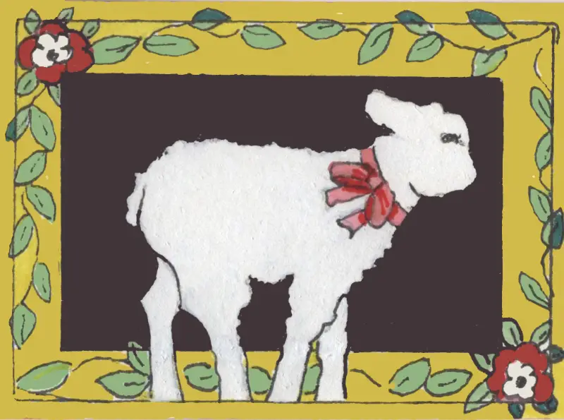 french country lamb aceo art card