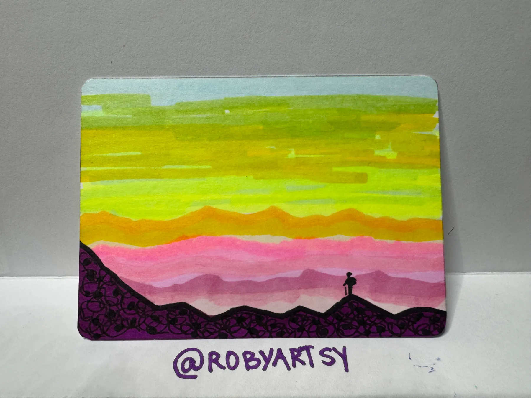 Mountain Climber aceo art card