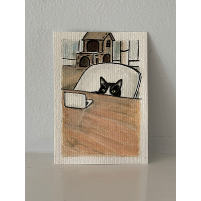 ACEO original, “This could have been an email.” aceo art card thumbnail 2