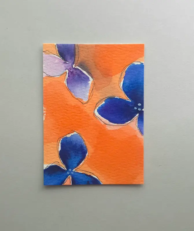 Sapphire Bloom aceo art card
