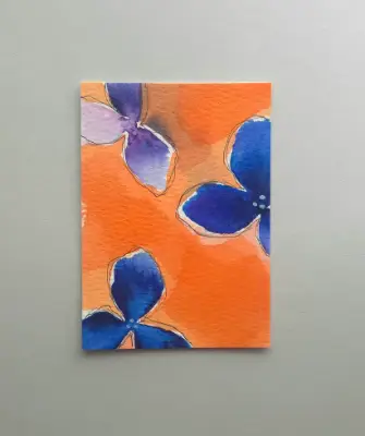 Sapphire Bloom aceo art card thumbnail 1