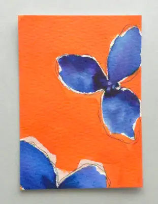 Sapphire Bloom aceo art card thumbnail 2