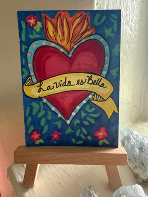 La vida es bella/Life is Beautiful aceo art card thumbnail 1