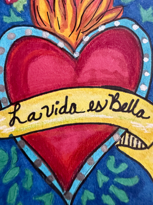 La vida es bella/Life is Beautiful aceo art card thumbnail 2