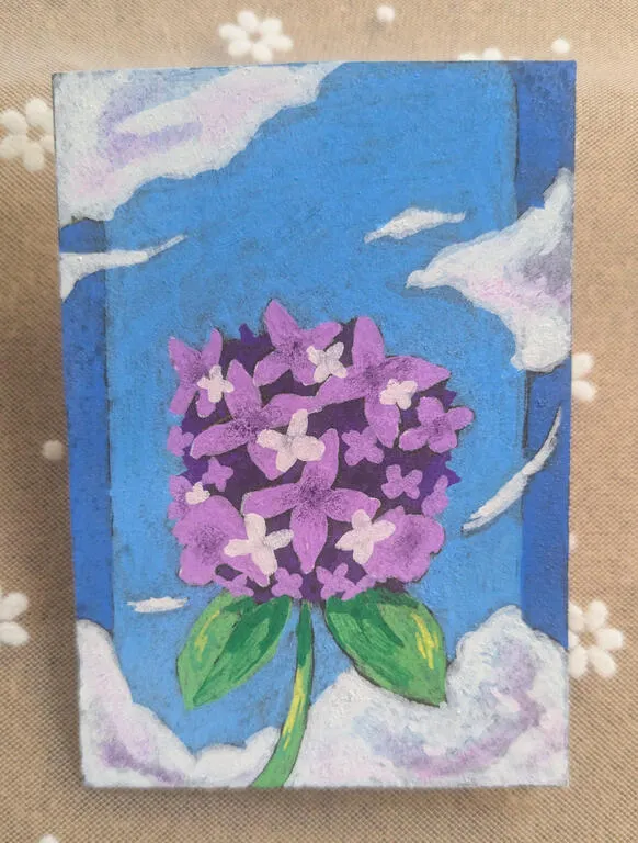 Sky Hydrangeas aceo art card