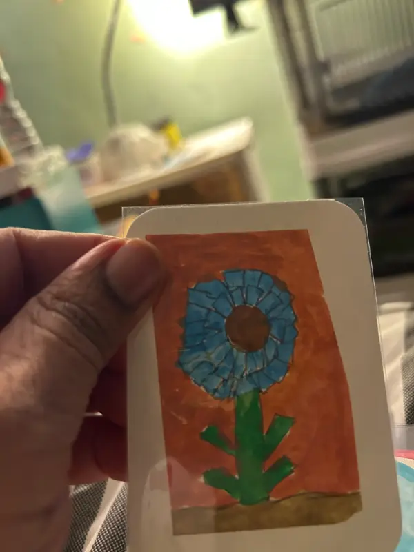 One Blue Daisy aceo art card