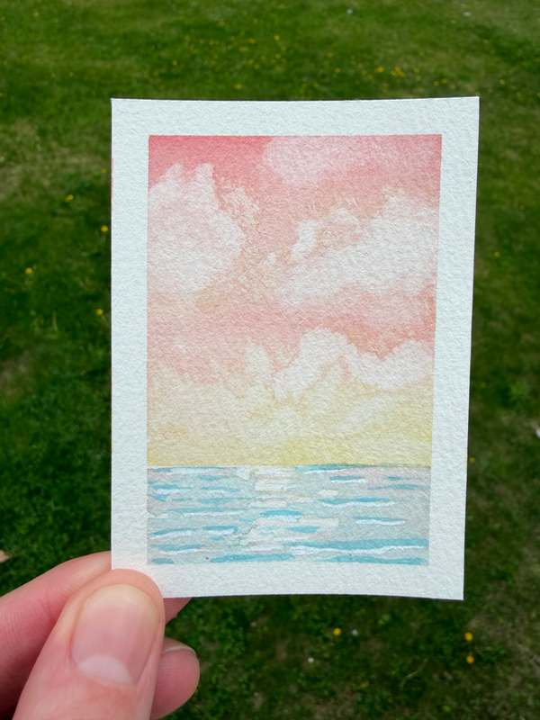 Pastel Sunset aceo art card