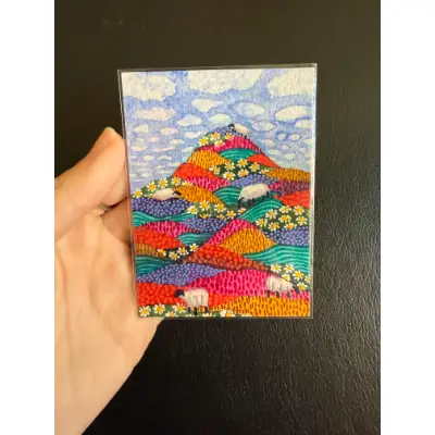 Bleats and Blooms aceo art card thumbnail 2