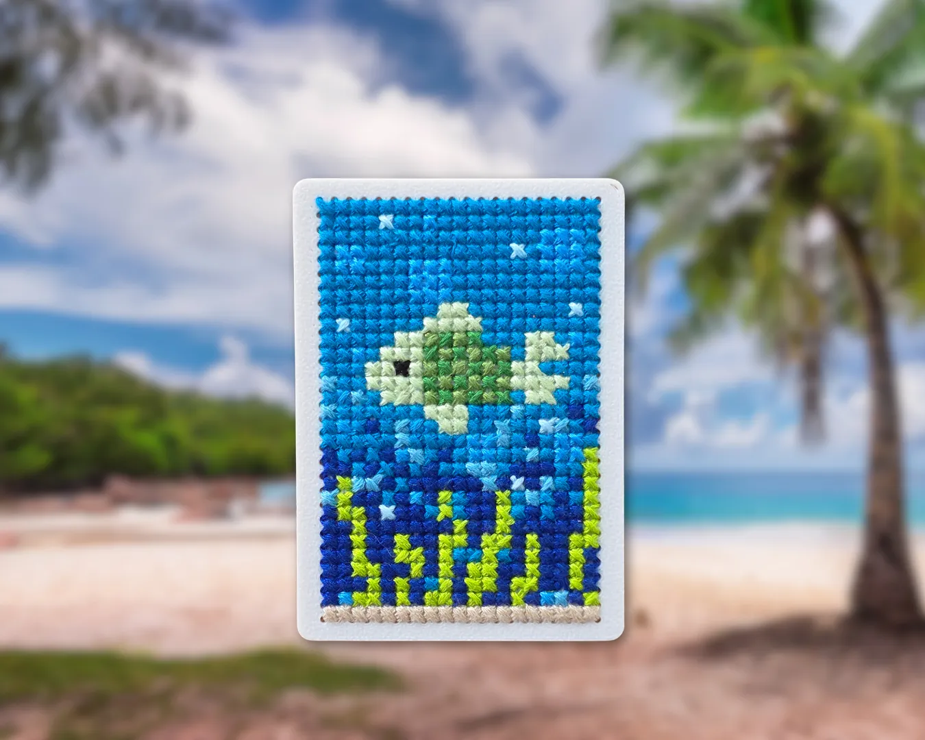 Fish, AF7 Hand Stitched (1/1) aceo art card