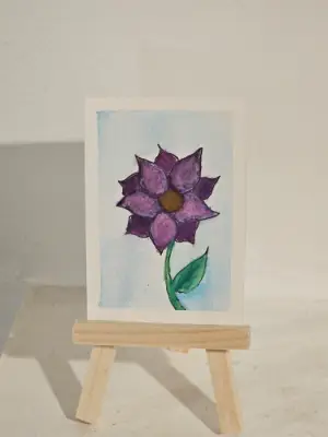 Lonely Bloom aceo art card thumbnail 2