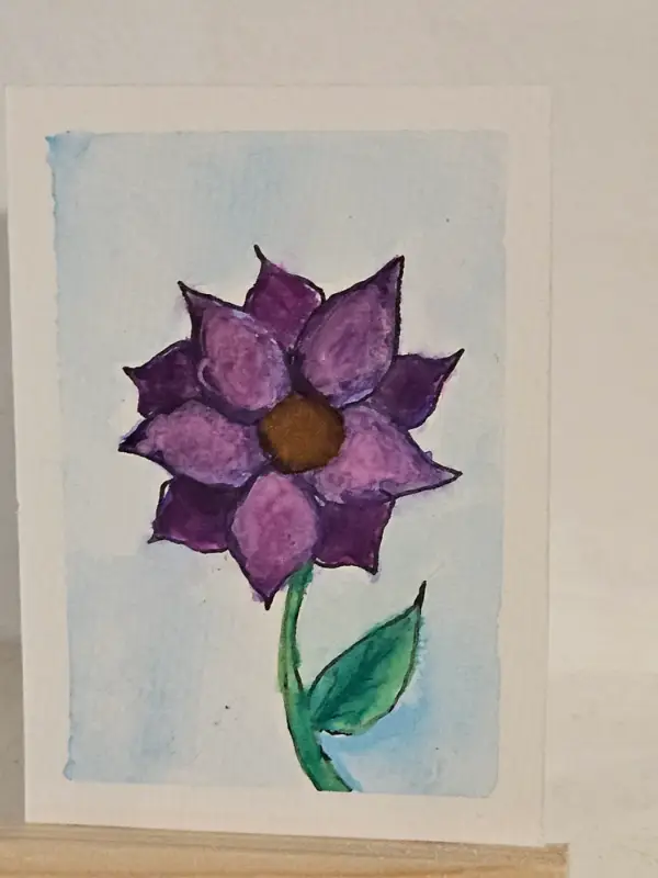 Lonely Bloom aceo art card
