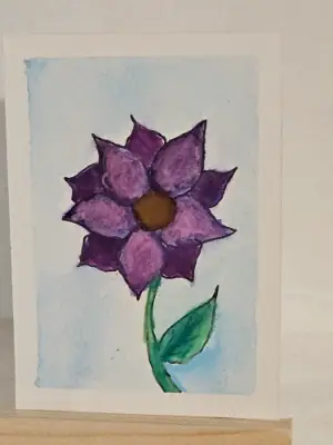 Lonely Bloom aceo art card thumbnail 3