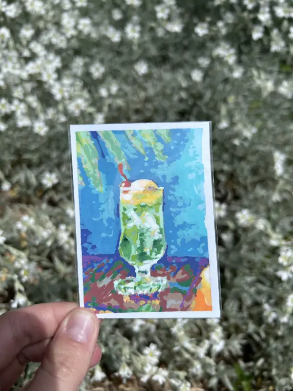 Green Parfait aceo art card