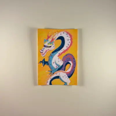 Yellow Dragon aceo art card thumbnail 2