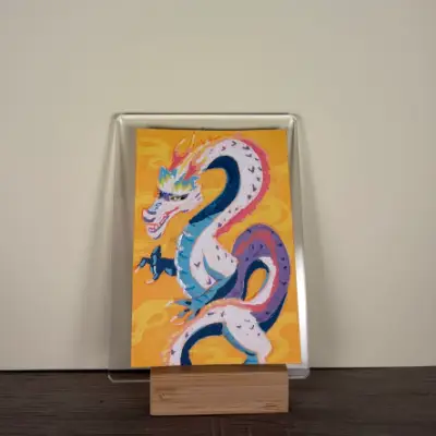 Yellow Dragon aceo art card thumbnail 1