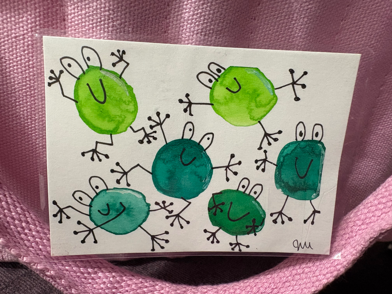 Friendly Frogs aceo art card