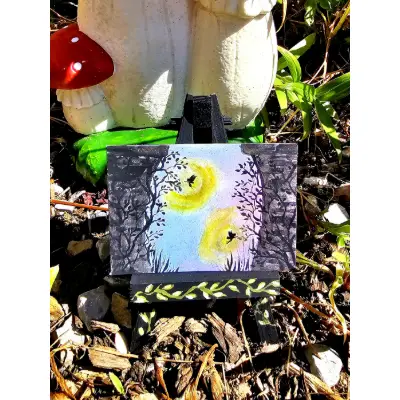 Foraging Fairies aceo art card thumbnail 3