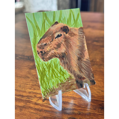 Capybara aceo art card thumbnail 2