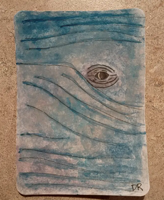 Whale Eye'd love to but.. aceo art card