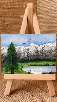 Peaceful Pond aceo art card thumbnail 1