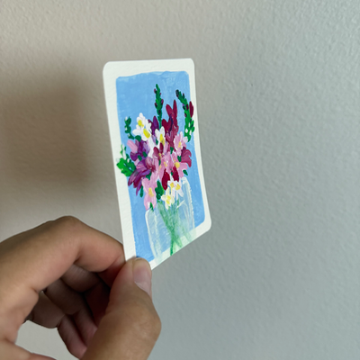Original Floral ACEO | Summer Stems #2/3 aceo art card thumbnail 2