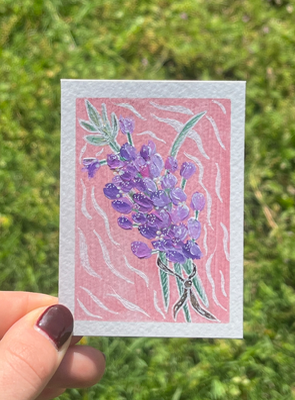 Lavender Bundle - Acrylic Study aceo art card thumbnail 1