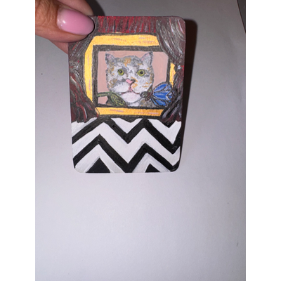 Twin Peak Cat aceo art card thumbnail 2