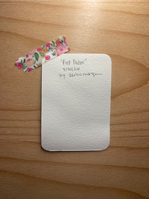 Pink Palm aceo art card thumbnail 2