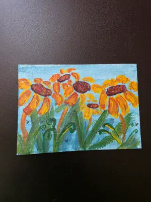 Summer Flowers aceo art card thumbnail 3