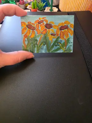 Summer Flowers aceo art card thumbnail 2
