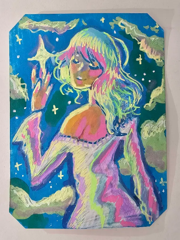 Touching the Stars aceo art card