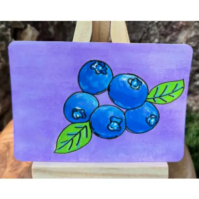 Blueberries: Five aceo art card thumbnail 2